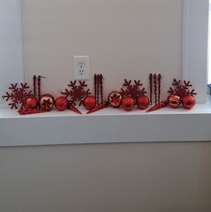 Bundle of 25 Red Traditional Victorian Style Christmas Ornaments.